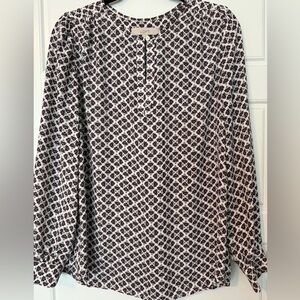 LOFT// Burgundy patterned top